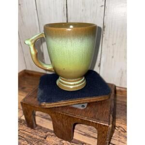 Vintage Frankoma Pottery C12 Tea Coffee Pedestal Cup/Mug, Prairie Green Glaze